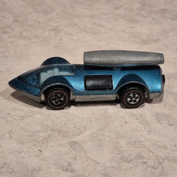 Vintage Hotwheels Redlines Rocket Bye Baby Aqua Blue 1970